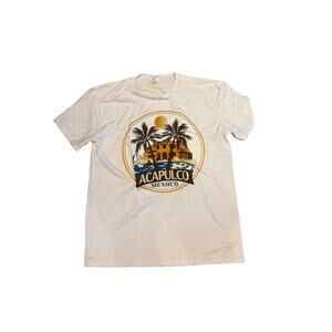 Acapulco Mexico T-Shirts Mens 2XL White Graphic Print Short Sleeve Crew Neck